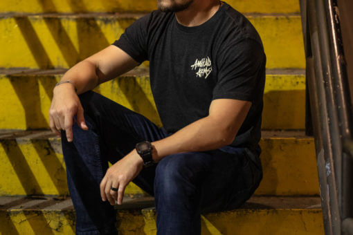 Angstadt Arms Skull Shooter T Shirt Vintage Black