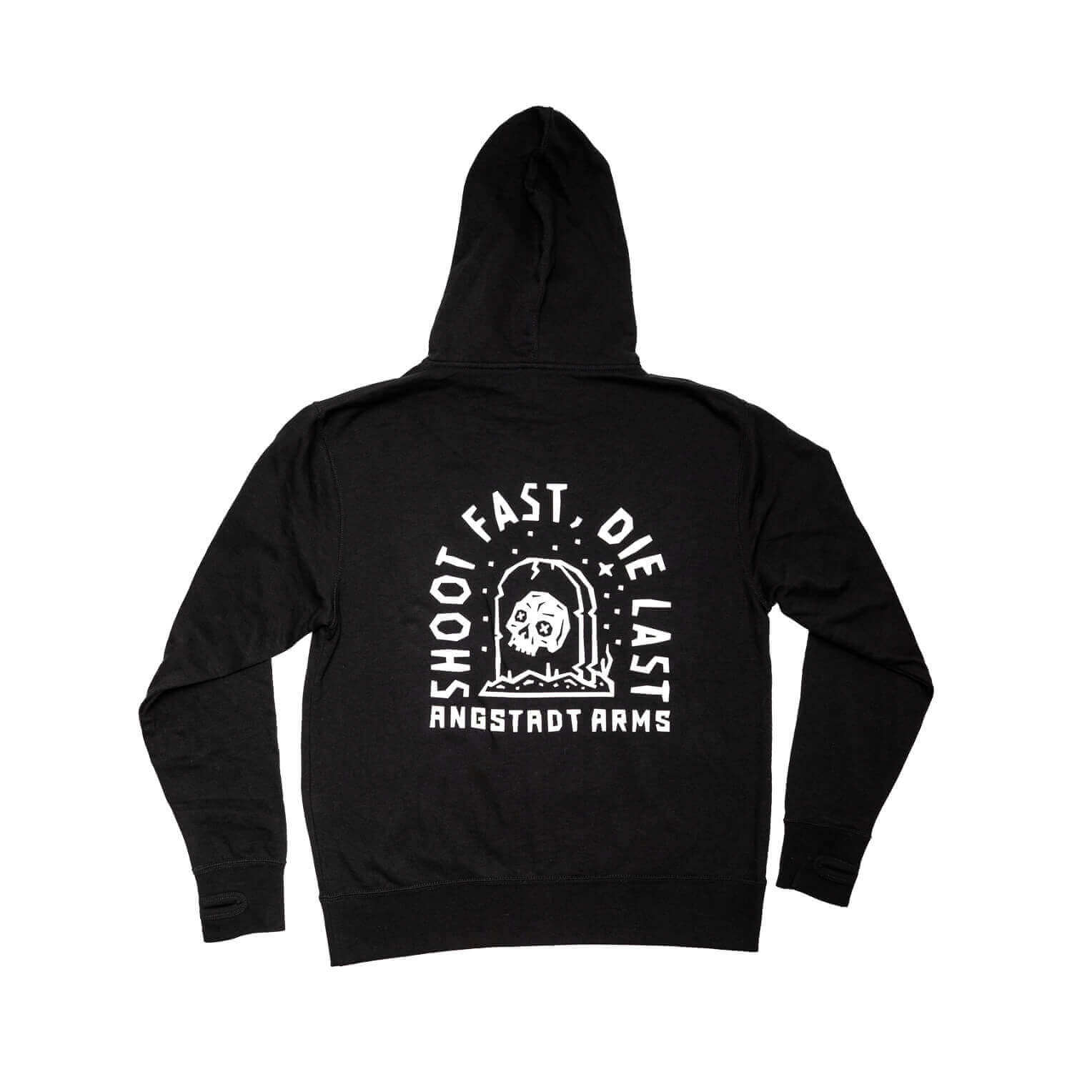 Shoot Fast, Die Last Full Zip Hoodie | Angstadt Arms Zip Hoodie