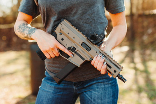MDP-9 FDE Pistol with woman
