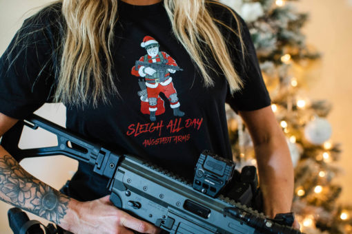 Sleigh All Day Christmas Gun Shirt