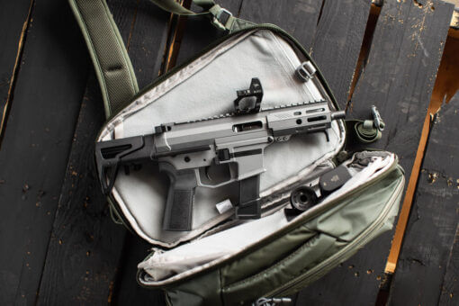 SCW-9 SBRs in Tactical Grey Cerakote + Vertx Transit Bag in Rudder Green