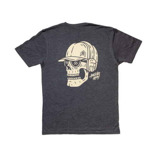 Angstadt Arms Skull Shooter T Shirt Heavy Metal Grey