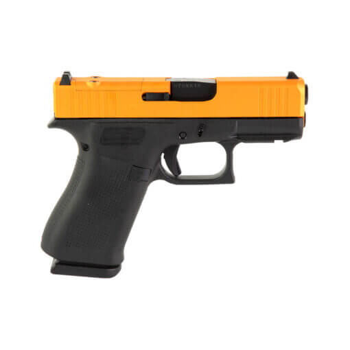 GLOCK 43X 9mm 10 MOS FS Gold Slide w/ Black Frame