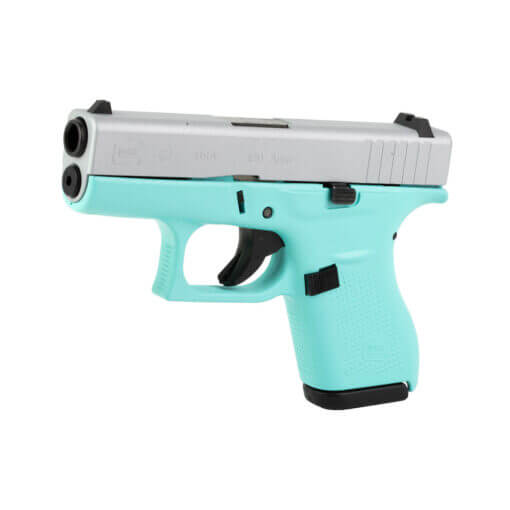 GLOCK 42 380 ACP 6rd Robins Egg w/ Silver Slide