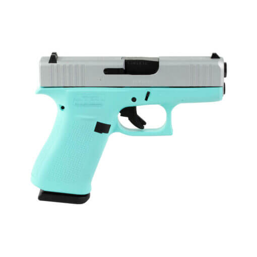 GLOCK 43X 9mm 10rd Robins Egg Blue w/ Silver Slide