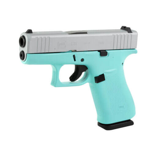 GLOCK 43X 9mm 10rd Robins Egg Blue w/ Silver Slide