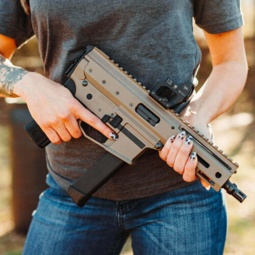 MDP-9 FDE Pistol with woman
