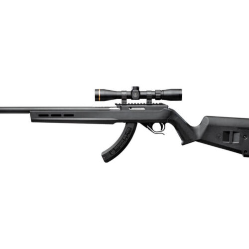 Integrally Suppressed Ruger 10/22 with Black Stock and Black Barrel