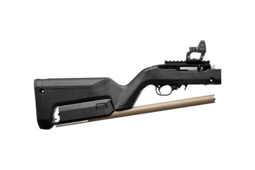 Suppressed Ruger 10/22 Takedown Magpul Backpacker Stock FDE