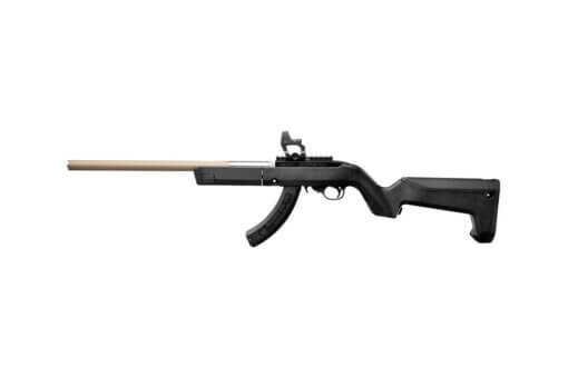 Suppressed Ruger 10/22 Takedown Magpul Backpacker Stock FDE