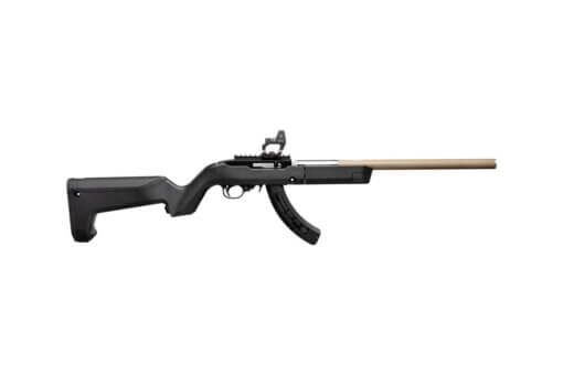 Suppressed Ruger 10/22 Takedown Magpul Backpacker Stock FDE