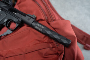 Reticent 22LR Suppressor on Bag Bag Mini Mamba