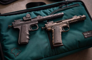 Reticent 22 on Volquartsen Mamba with lynx defense bag